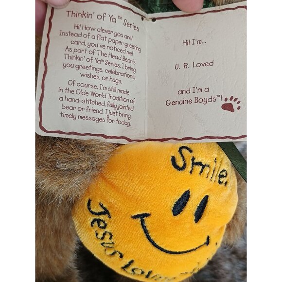 Boyds Bears Plush Teddy‎ "Smile... God Loves You!" 2003 10" - Picture 8 of 9